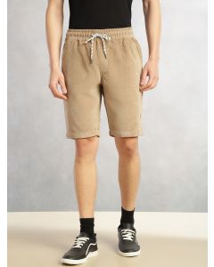 Khaki Cricket Club Collection Regular Fit Mid-Rise Woven Cotrises Corduroy Shorts