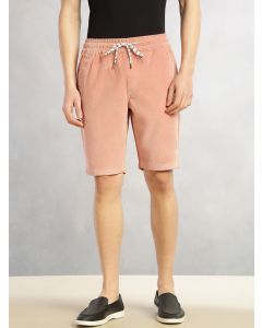 Peach Cricket Club Collection Regular Fit Mid-Rise Woven Cotrises Corduroy Shorts