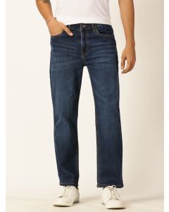 Dark Blue Relaxed Fit Mid-Rise Clean Look Medium Shade Light Fade 5 Pocket Design Stretchable Jeans