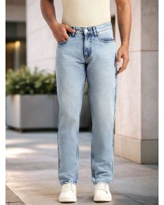 Mid Blue Smart Slim Fit Mid-Rise Light Shade Clean Look 5 Pocket Design Non Stretchable Jeans