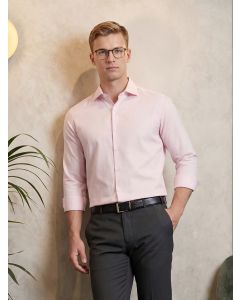 Pink Regular Fit Long Sleeves Spread Collar 100% Cotton Oxford Formal Shirt