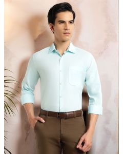 Aqua Regular Fit Long Sleeves Spread Collar with Twill Tape Solid 100% Cotton Formal Shirt