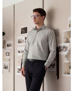 Black Regular Fit Long Sleeves Spread Collar with Twill Tape Solid 100% Cotton Formal Shirt
