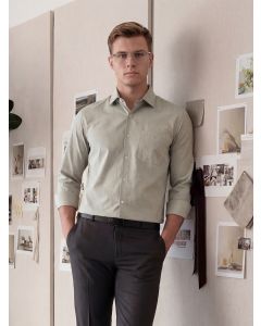 Bottle Green Regular Fit Long Sleeves Spread Collar with Twill Tape Solid 100% Cotton Formal Shirt