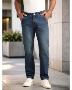 Dark Blue Slim Fit Mid-Rise Light Shade Clean Look Non-Stretchable Jeans