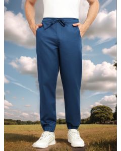 Blue Cricket Club Collection Regular Fit Mid-Rise Woven Joggers with Drawstring & 4 Utility Pockets