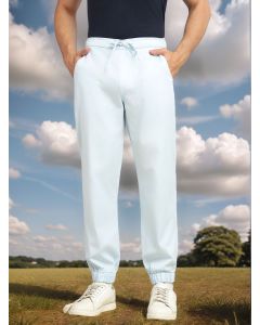 Sky Blue Cricket Club Collection Regular Fit Mid-Rise Woven Joggers with Drawstring & 4 Utility Pockets