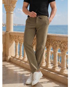 Mint Regular Fit Mid-Rise Textured 4-Pockets Design Corduroy Trouser