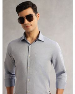 Blue Regular Fit Long Sleeves Cutaway Collar 100% Cotton Filafil Formal Shirt