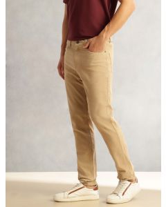 Fawn Regular Fit Mid-Rise 5 Pockets Gabbar Corduroy Chinos Trouser
