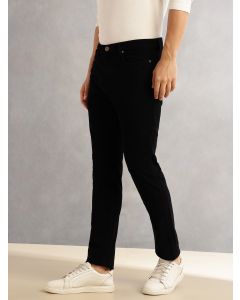 Black Regular Fit Mid-Rise 5 Pockets Gabbar Corduroy Chinos Trouser