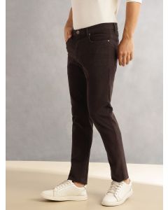Coffee Regular Fit Mid-Rise 5 Pockets Gabbar Corduroy Chinos Trouser