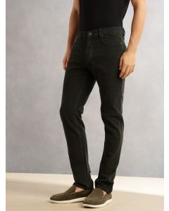 Olive Regular Fit Mid-Rise 5 Pockets Gabbar Corduroy Chinos Trouser