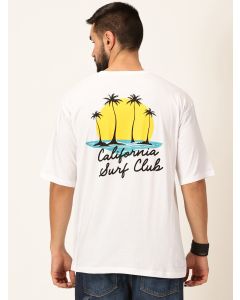 Men White Graphic Print Cotton Tshirt