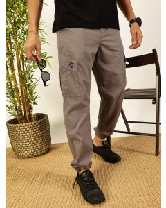 Steel Grey  Smart Parachute Pure Cotton Cargo Trouser