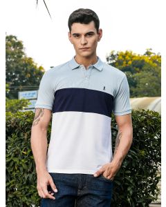 IceBlue Regular Fit Short Sleeves Knitted Polo Collar Tshirt