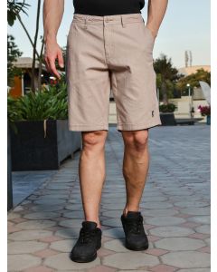 Khaki Mid-Rise Slim Fit Solid Chino Shorts