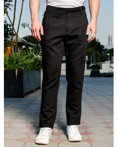 Black Mid-Rise Slim Fit Woven Chinos Trouser