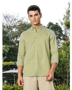 Pista Slim Fit Long Sleeves Button-Down Collar Linen Casual Shirt