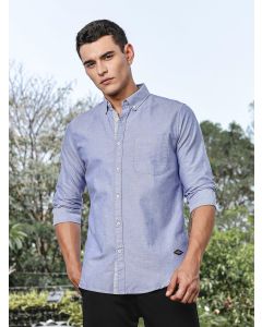 InkBlue Slim Fit Long Sleeves Button-Down Collar Oxford Casual Shirt
