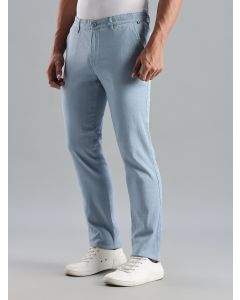 Light Blue Mid-Rise Regular Fit Trouser