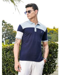 IceBlue Regular Fit Short Sleeves Knitted Polo Collar Tshirt