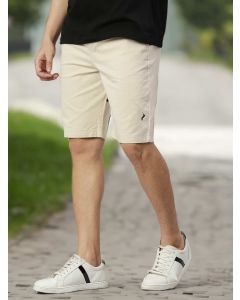 Beige Cricket Club Solid Casual Slim Fit Shorts