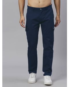 Men Slim Fit Mid-Rise Woven Cargo Trouser