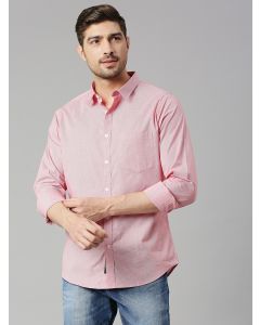 Red 1 Cricket Club Collection Slim Fit Long Sleeves Spread Collar Micro Checks 100% Cotton Casual Shirt