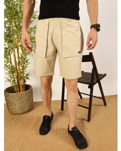 Men Beige Regular Fit Cotton Shorts