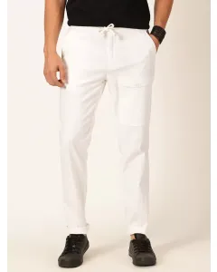 Men White Slim Fit Chinos Trousers