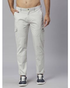 Grey Slim Fit Mid-Rise Woven Cargo Trouser