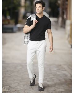 Grey Cotton Solid Chino Trouser