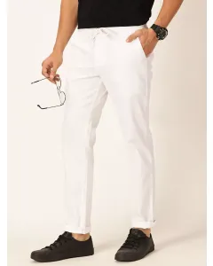 Men White Slim Fit Chino Trouser