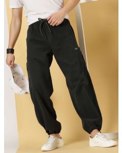 Men Green Cotton Parachute Cargo Trouser