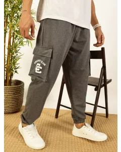 Men Grey Cargo Track Pants