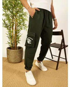 Men Green Cargo Track Pants
