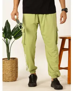 Men Green Solid Casual Track Pants