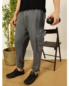 Stormy Weather Relaxed Fit Mid Rise Solid Knitted Cargo Joggers