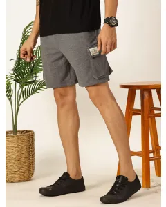 Men Grey Mid Rise Casual Shorts
