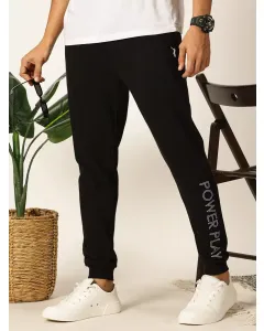 Men Black Slim Fit Track Pants