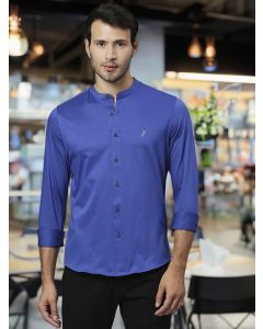 Blue Four Way Stretch Classic Slim Fit Shirt