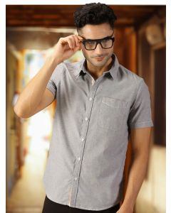 Black Oxford Cricket Club Half Sleeves Solid Shirt