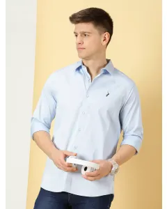 Men Blue Solid Casual Shirt