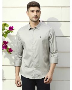 Grey Cricket Club Full Sleeves Solid Shirt