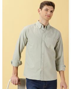 Mint Slim Fit Long Sleeves Solid Shirt