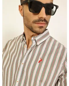 Men Blue Striped Slim Fit Shirt