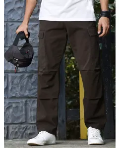 Men Olive Cotton Cargo Trouser