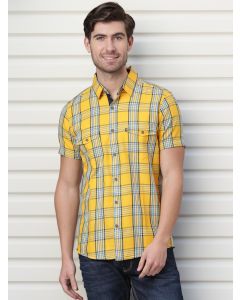 Tango Slim Fit Short Sleeves Checked Shirt