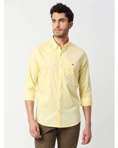 Yellow Slim Fit Cotton Casual Shirt